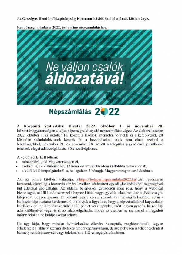 Bűnmegelőzési hírlevél