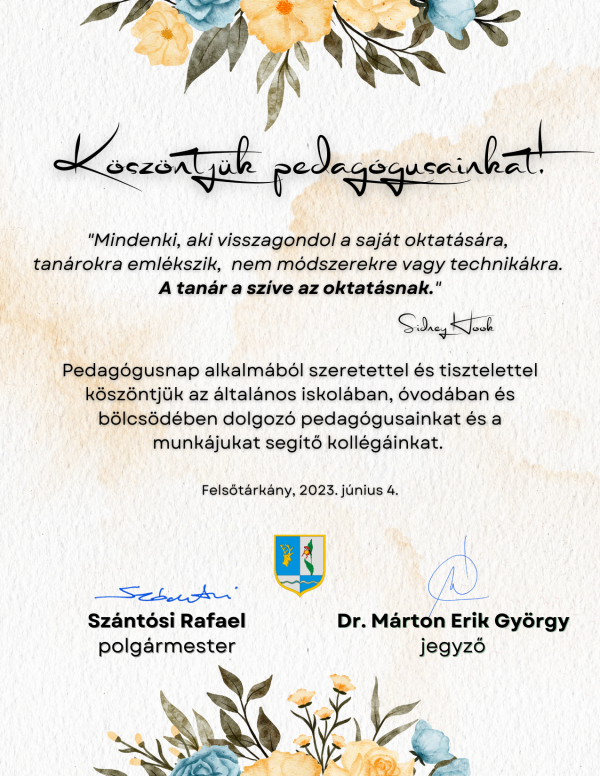 Köszöntjük pedagógusainkat!