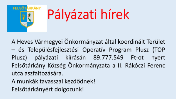 Pályázati hírek