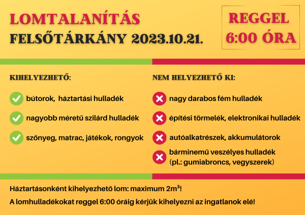 Lomtalanítás - 2023. október 21.